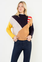 Load image into Gallery viewer, Beige Colorblock Pattern Knit Sweater (THML)