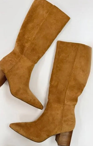 Coconuts Fern Tan Suede Block Heel Boot