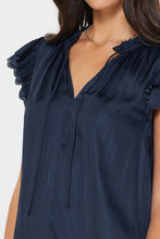 Load image into Gallery viewer, Navy Flutter Slv Tie Frnt Top