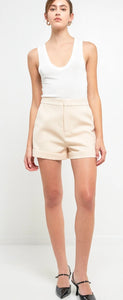 Ivory Tailored Basic Shorts