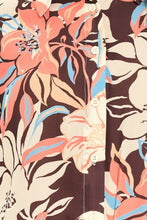 Load image into Gallery viewer, Dark Brown Multi Floral Print LS Top