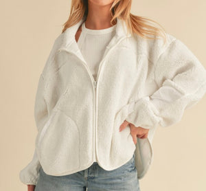 Cozy White Zip Up Jacket