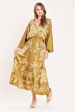 Load image into Gallery viewer, Camel Kimono Slv Printed Maxi Dress