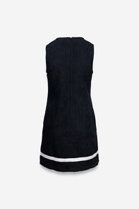Black Soft Matte Two-Toned Shift Dress