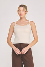 Load image into Gallery viewer, Nude Cami w/ Lace Trim