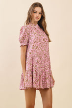 Load image into Gallery viewer, Pink Paisley Button Down Ruffle Detail Dress