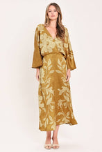 Load image into Gallery viewer, Camel Kimono Slv Printed Maxi Dress