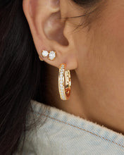 Load image into Gallery viewer, Melinda Maria Ashley Infinity Reversible Hoops 1” Gold/White