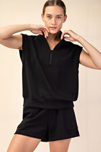 Load image into Gallery viewer, Black Modal V-Neck Slvls Top + Short Set