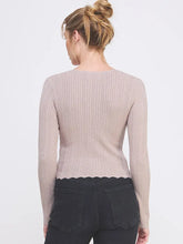 Load image into Gallery viewer, French Beige Knit Half Button LS Top