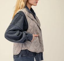 Load image into Gallery viewer, Stone Taupe Quilted Vest