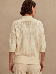 Varley Egret Arney Half Zip Knit Polo