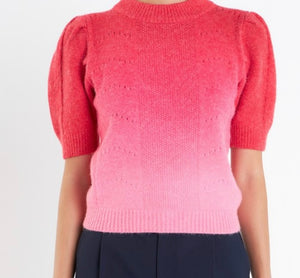 Red/Pink Ombré Sweater Top