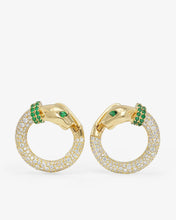Load image into Gallery viewer, Melinda Maria Gold Jaguar Pave Illusion Hoops