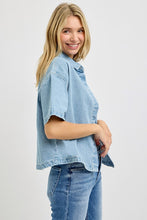 Load image into Gallery viewer, Risen Light Denim Oversized SS Shirt