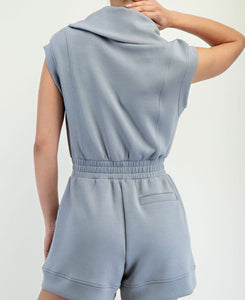 Modal Scuba Slvls Romper Rhino Grey