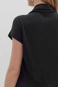 Knit Mock Neck SS Top