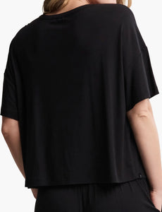 Barefoot Dreams Black Ultra Soft Jersey SS Top