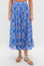 Load image into Gallery viewer, Blue Printed Midi Skirt