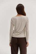 Load image into Gallery viewer, Eggshell Cowl Neck LS Knit Top
