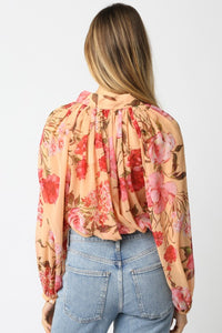 Amber Floral LS Button Down Top