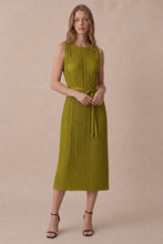 Load image into Gallery viewer, Olive Plisse Midi Dress