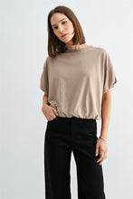 Load image into Gallery viewer, Taupe Balloon Slv Bubble Hem Tee