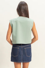 Load image into Gallery viewer, Sage Green Button Vest Top