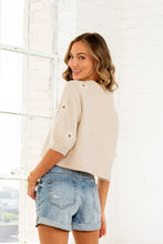 Load image into Gallery viewer, Oatmeal Knit Flower Sweater