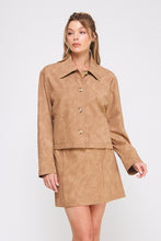 Load image into Gallery viewer, Camel Leather Collared Jacket