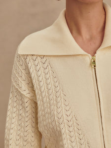 Varley Egret Arney Half Zip Knit Polo