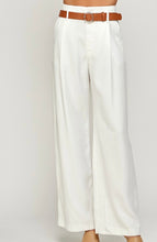 Load image into Gallery viewer, White Wide Leg Trousers w/ Belt