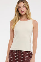 Load image into Gallery viewer, Cream Boat Neck Sweater Tank Top