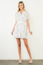 Load image into Gallery viewer, Cream Embroidered Belted Dress (THML)