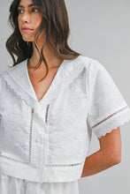 Load image into Gallery viewer, Off White Embroidery SS Top + Shorts Set
