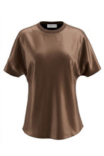 Load image into Gallery viewer, Brown Satin Dolman SS Top