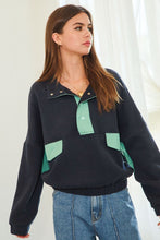 Load image into Gallery viewer, Navy/Mint Soft Relaxed Sweatshirt