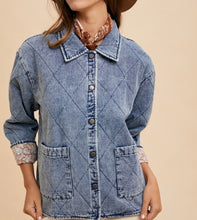 Load image into Gallery viewer, Medium Denim Quilted Jacket