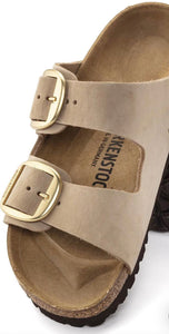 Birkenstock Arizona Big Buckle Nubuck Leather Sandcastle