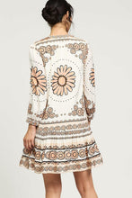 Load image into Gallery viewer, Light Apricot Boho Printed Mini Dress