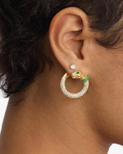 Load image into Gallery viewer, Melinda Maria Gold Jaguar Pave Illusion Hoops