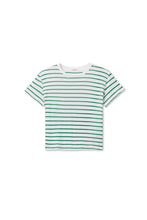 Load image into Gallery viewer, Perfect White Tee Everett Green Striped Jersey SS Tee