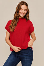 Load image into Gallery viewer, Red Knitted SS Sweater Top