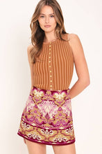 Load image into Gallery viewer, Burgundy Multi Print Skort