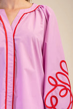 Load image into Gallery viewer, Pink Contrast Detail Puff Slv Blouse