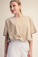 Load image into Gallery viewer, Taupe Bubble Hem Tee