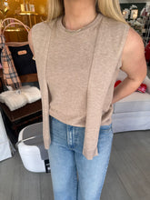 Load image into Gallery viewer, Slvls Faux Cardigan Sweater Top Oatmeal
