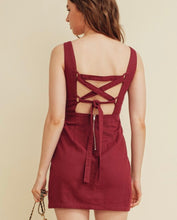 Load image into Gallery viewer, Maroon Lace Up Back Game Day Dress