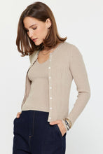 Load image into Gallery viewer, Light Taupe Ribbed Tank And Cardigan Set