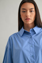 Load image into Gallery viewer, Blue Oversized LS Crop Shirt